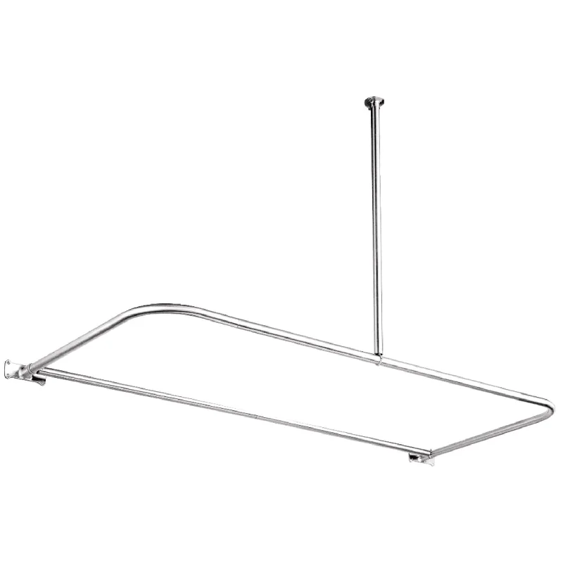 Kingston Brass D-Type Shower Rod in Polished Chrome - Polished Chrome