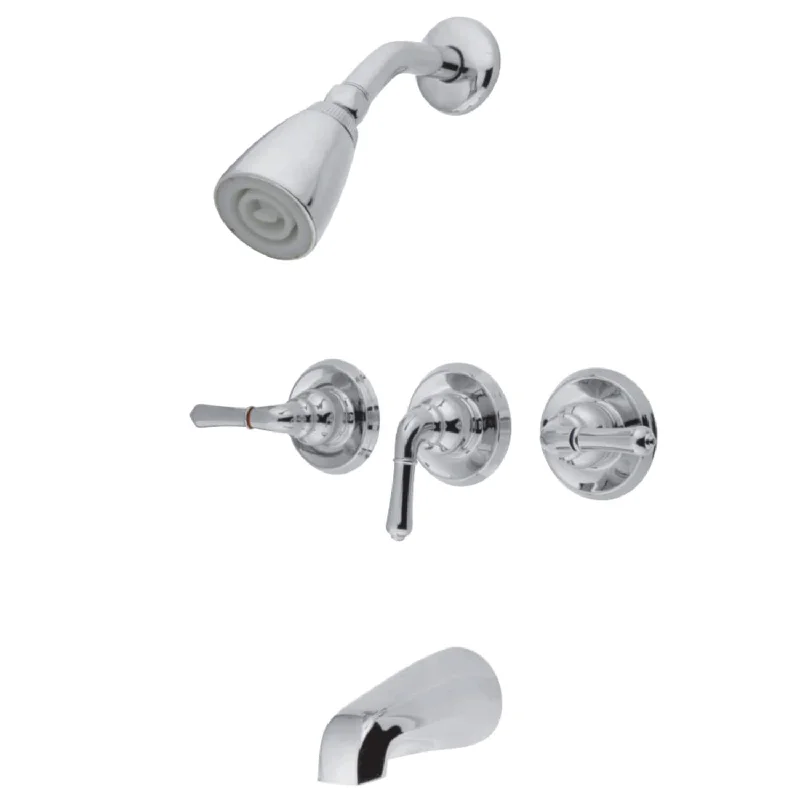 Kingston Brass Magellan Three-Handle Tub and Shower Faucet