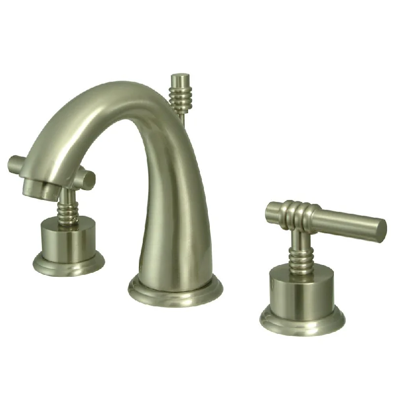 Kingston Satin Nickel 2 Handle Widespread Bathroom Faucet w Pop-up KS2968ML