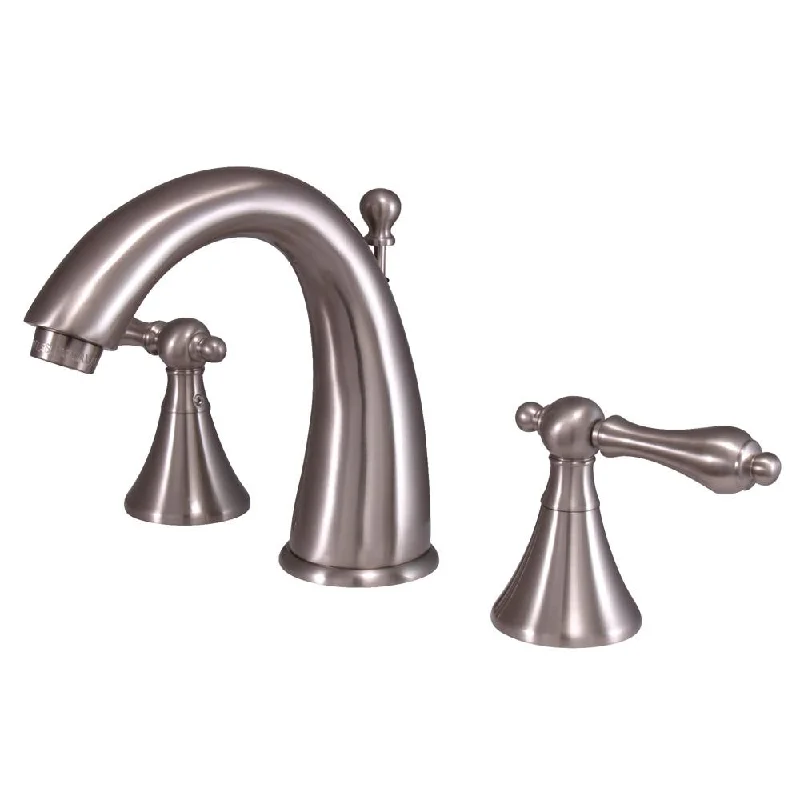 Kingston Satin Nickel 2 Handle Widespread Bathroom Faucet w Pop-up KS2978AL