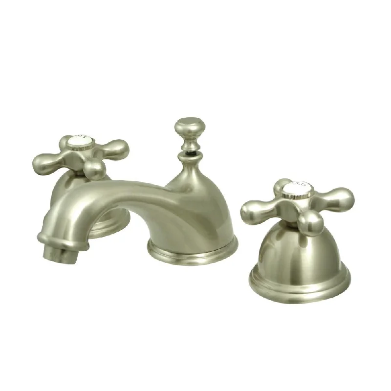 Kingston Satin Nickel 2 Handle Widespread Bathroom Faucet w Pop-up KS3968AX