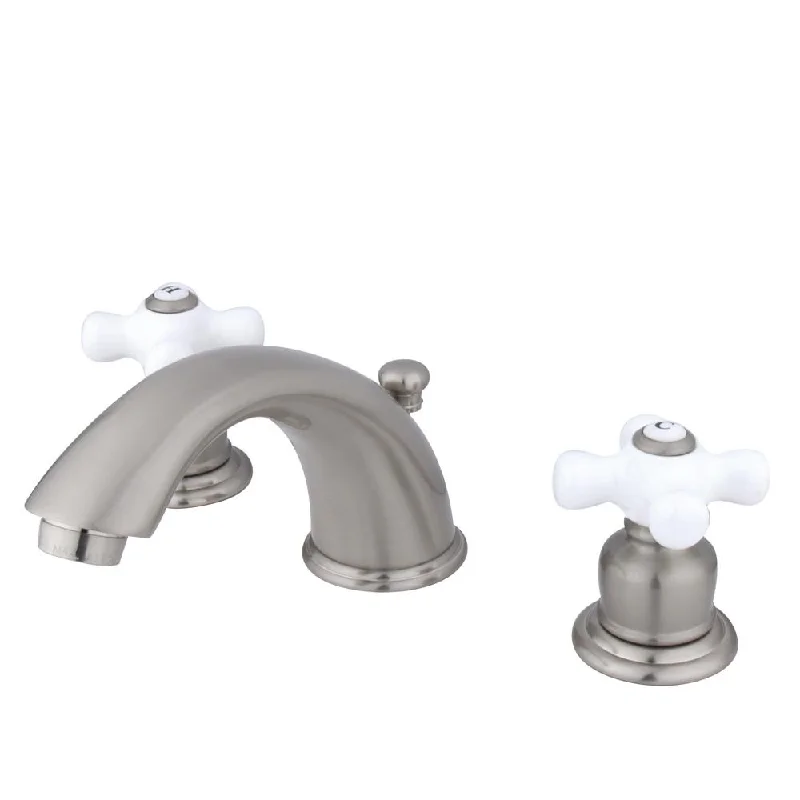 Kingston Satin Nickel 8"-16" Widespread Bathroom Faucet w Pop-up KB968PX