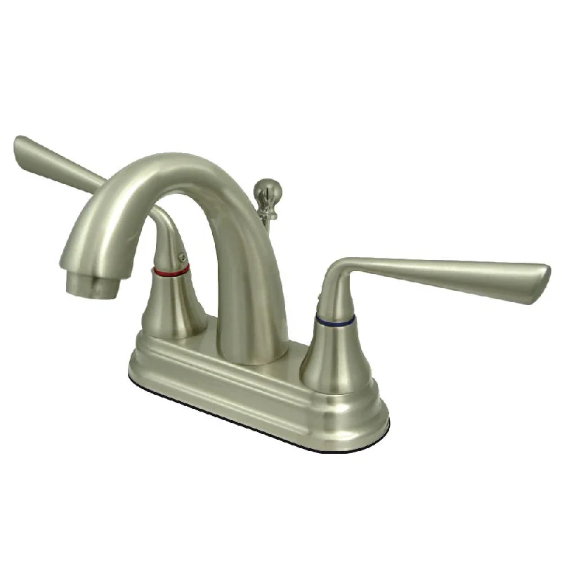 Kingston Silver Sage Satin Nickel 4" Centerset Bathroom Faucet W Drain KS7618ZL