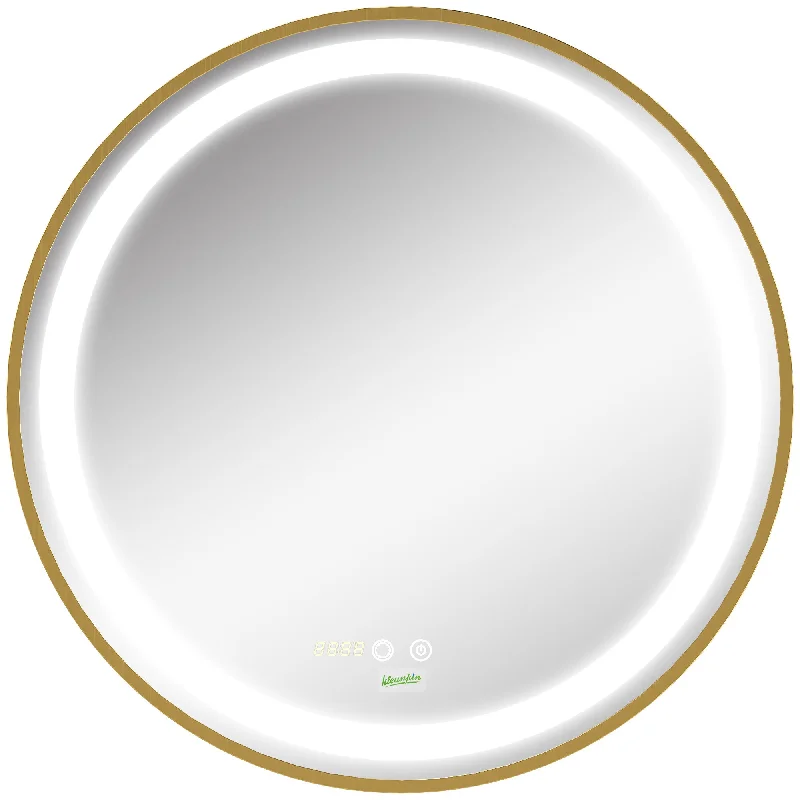 kleankin Round LED Bathroom Mirror