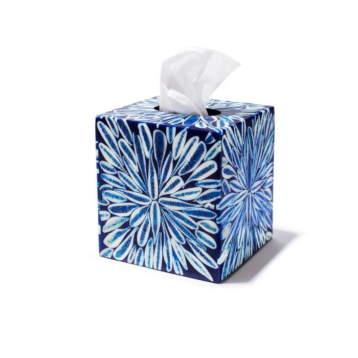 Ladorada Blue Almendro Tissue Box Cover