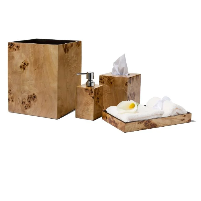 Ladorada Burl Veneer Bathroom Accessories