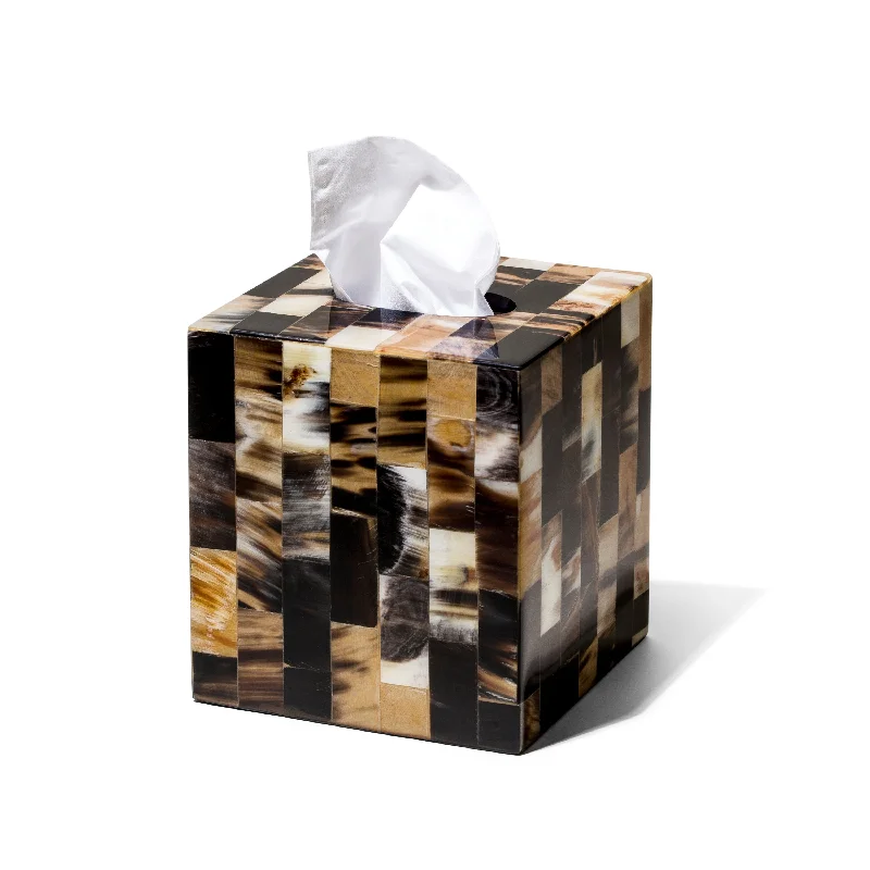 Ladorada Domino Horn Veneer Tissue Box Cover