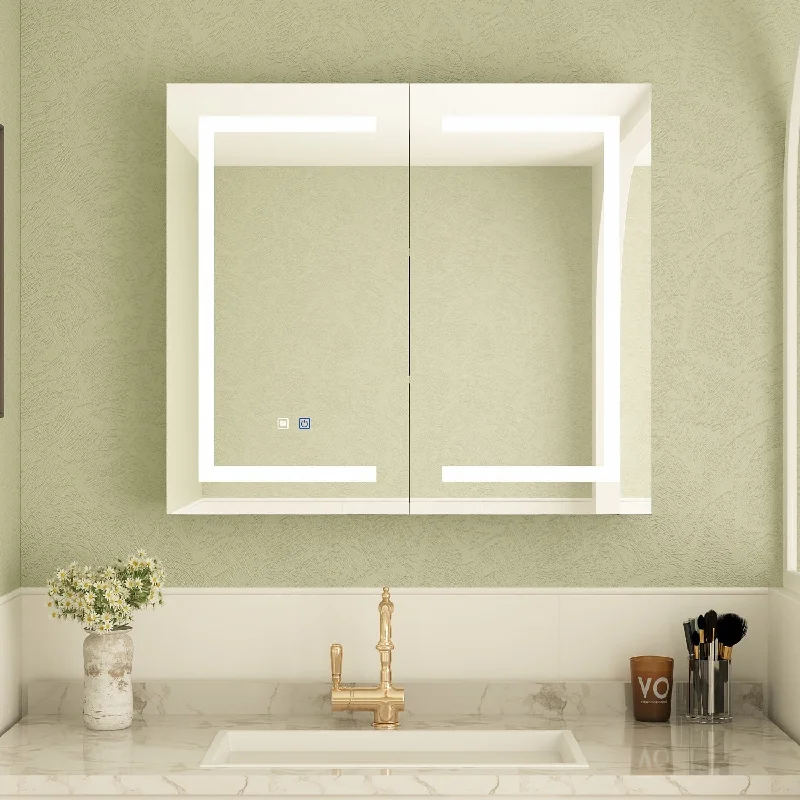 Led Mirror Cabinet Bathroom Wall Mounted Medicine Cabinet Storage