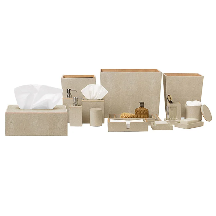 Manchester Faux Shagreen Bathroom Accessories (Ivory)