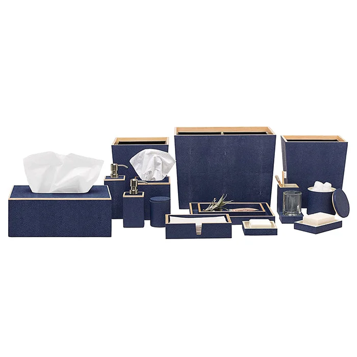 Manchester Faux Shagreen Bathroom Accessories (Navy Blue)