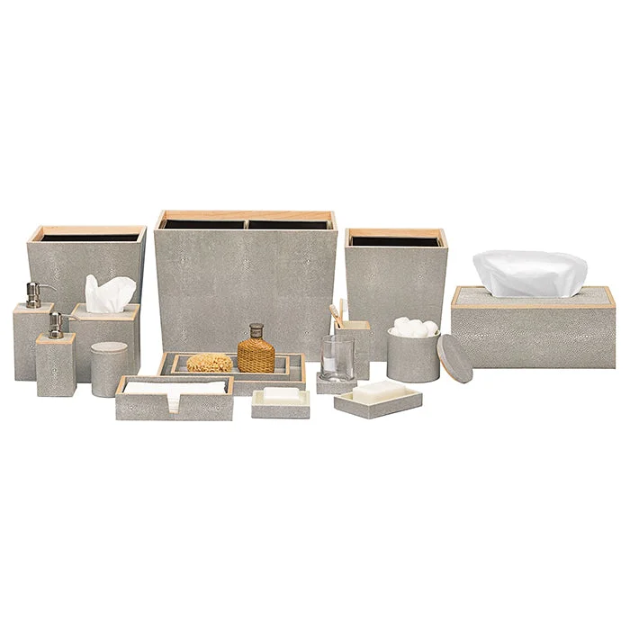 Manchester Faux Shagreen Bathroom Accessories (Sand)