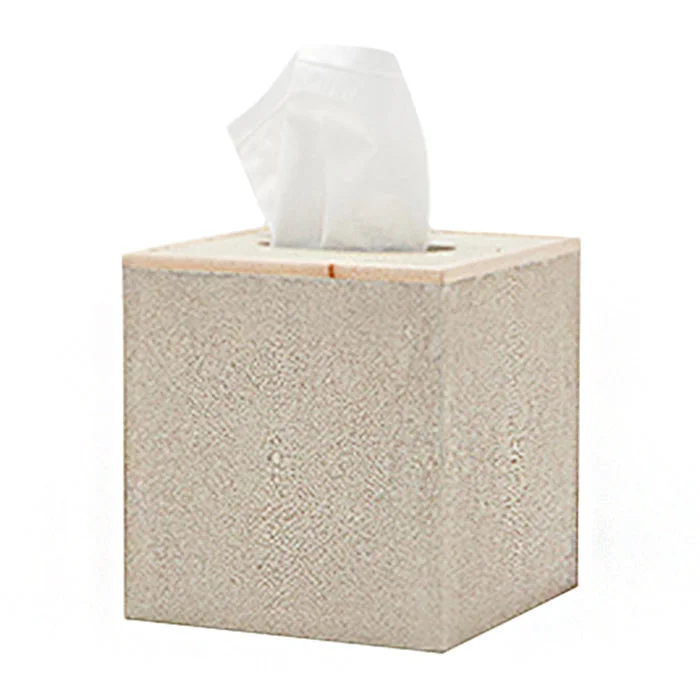 Manchester Faux Shagreen Tissue Box (Ivory)