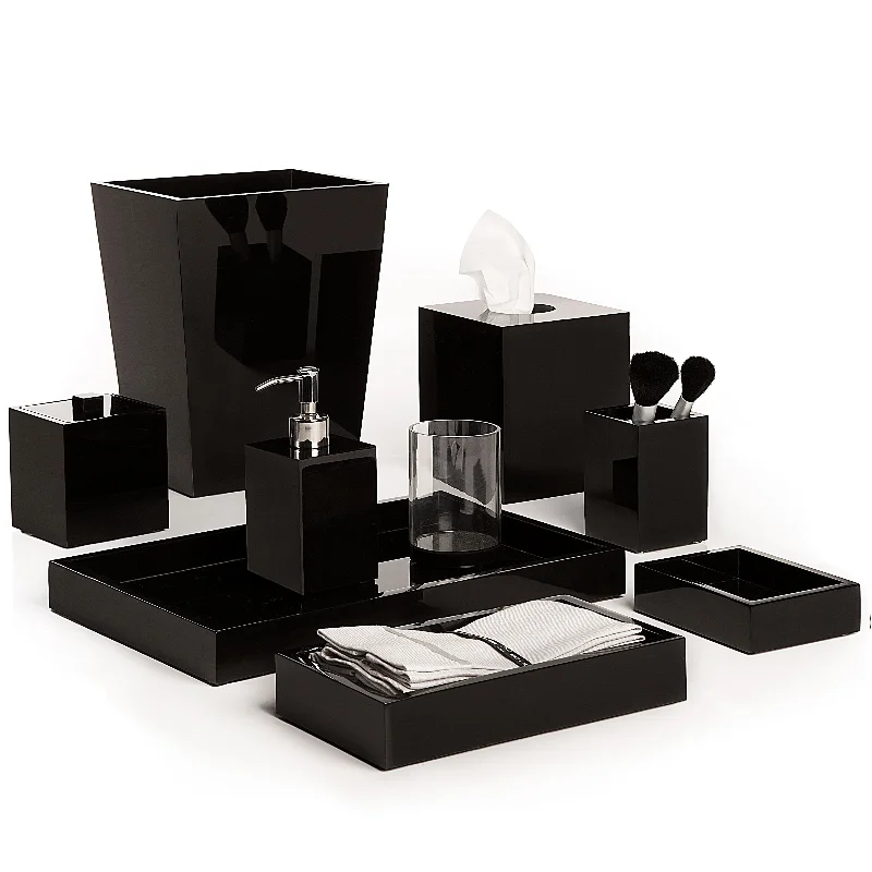 Mike + Ally Ice Black Lucite Bathroom Accessories