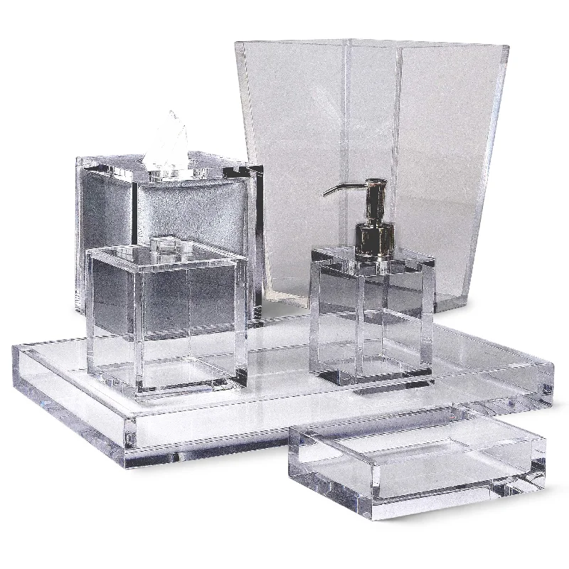 Mike + Ally Ice Clear Lucite Bathroom Accessories