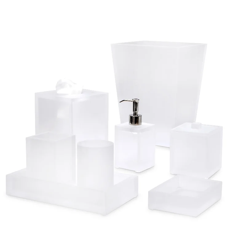 Mike + Ally Ice Frosted Snow Lucite Bathroom Accessories