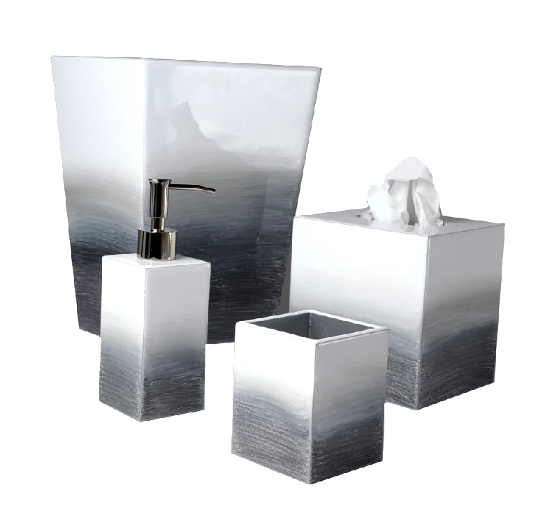 Mike + Ally Ombre Gray / Silver Enamel Bathroom Accessories