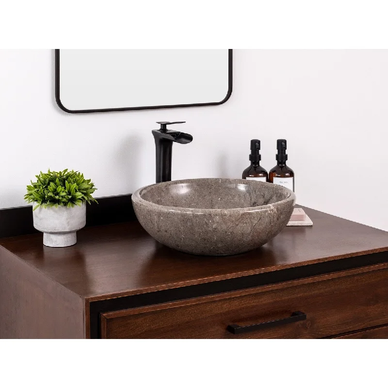 Natural Stone Vessel Bathroom Sink - Bonsai Thomas Marble