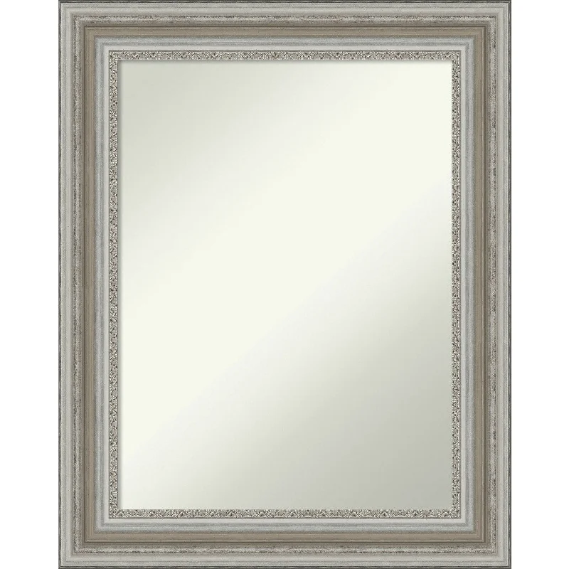 Non-Beveled Bathroom Wall Mirror - Parlor Silver Frame