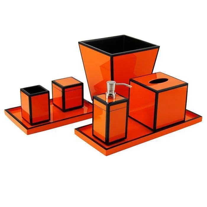 Orange & Black Lacquer Bathroom Accessories