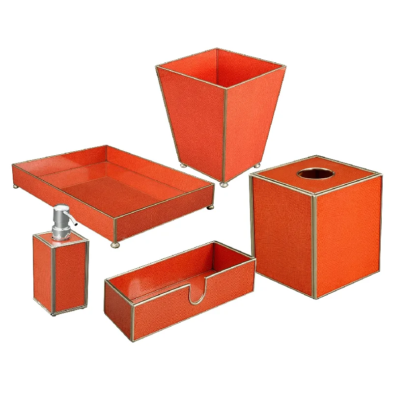 Orange Faux Lizard Bathroom Accessories by JM Piers