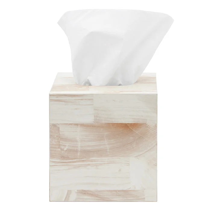 Palermo Faux Clamstone Square Tissue Box