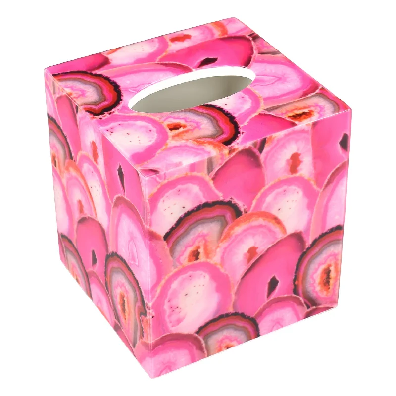 Pink Agate Lacquer Tissue Box