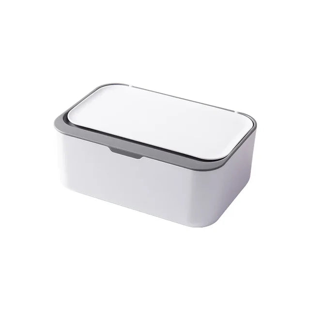 Portable Tissue Box with Lid Dustproof Wet Wipe Dispenser Mask Storage