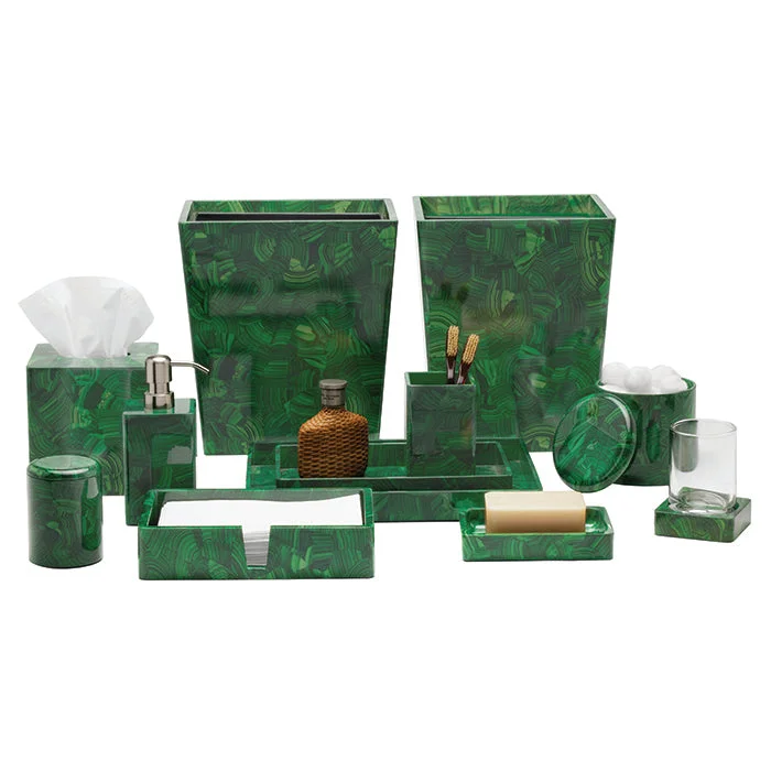 Porter Emerald Faux Malachite Bathroom Accessories