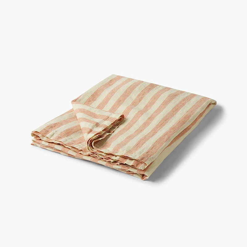 Stripe Towel 171cm x 130cm, Terracotta & Off White