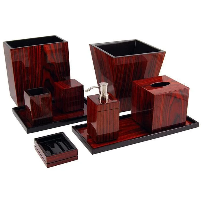 Rosewood Inlay Lacquer Bathroom Accessories