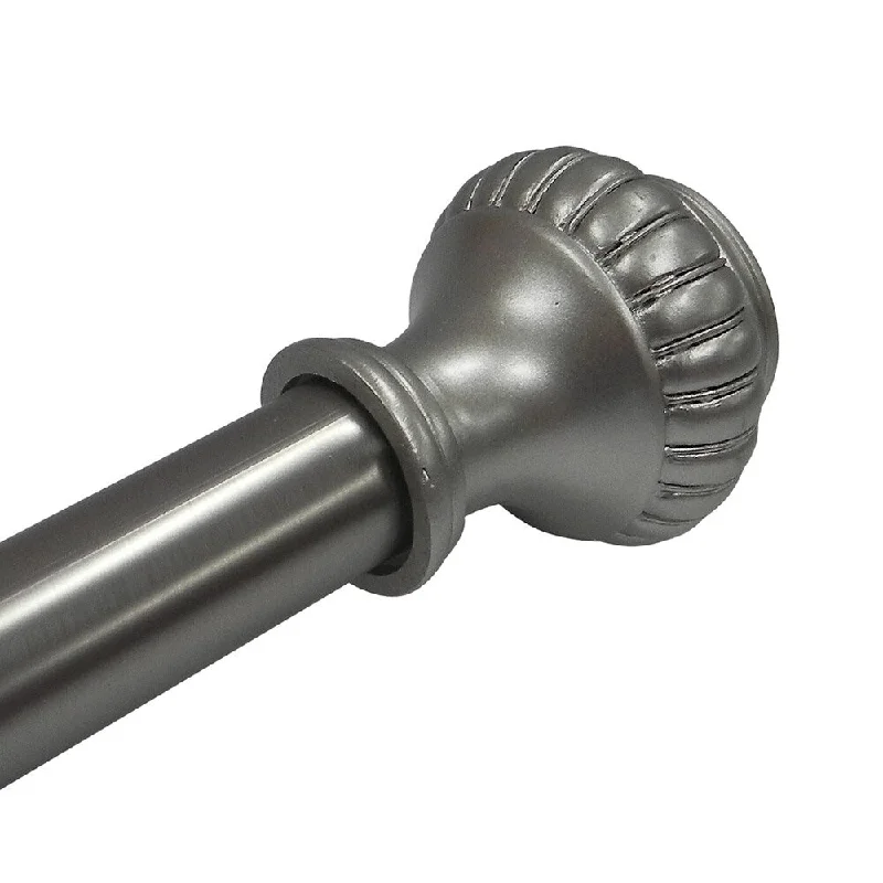 Satin Nickel Pumpkin Tension Shower Rod - Satin Nickel