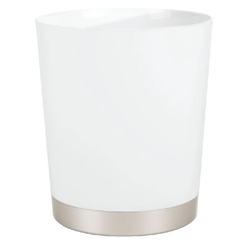 Sedona Waste Can Satin White/Nickel