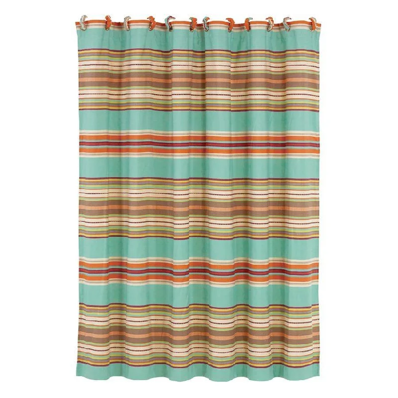 Serape Shower Curtain, Turquoise Stripe