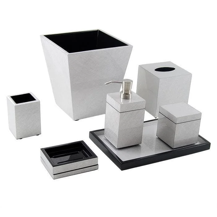 Shine Silver Leaf Lacquer Bathroom Accessories