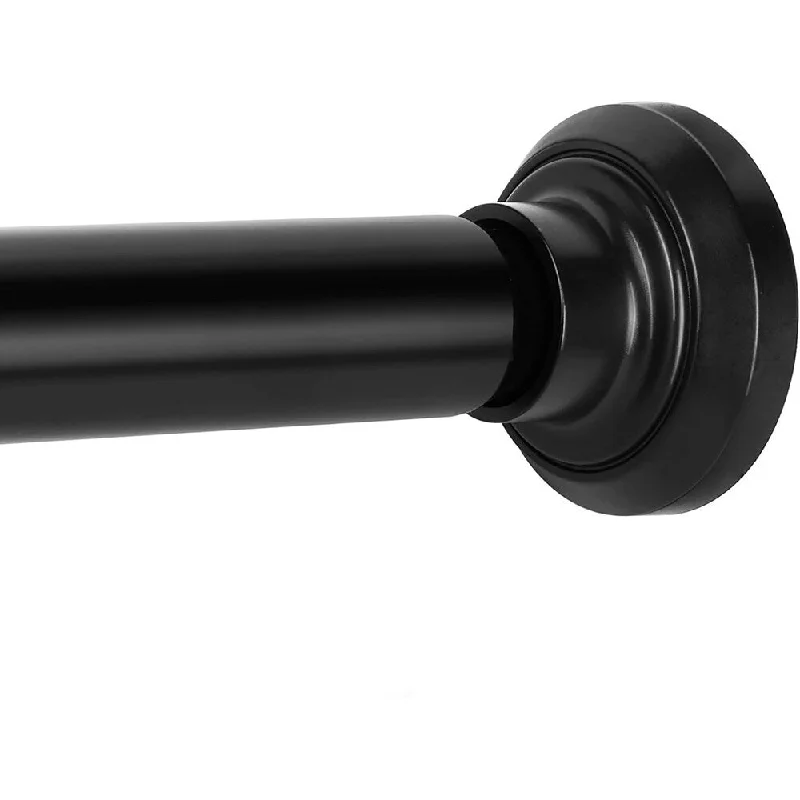 Shower Curtain Rod 33 to 75 Inches, Adjustable Spring Tension Curtain - Black