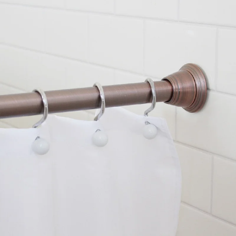 Splash Home Eire Decorative Shower Curtain Rod - extendable 42" - 72" - Bronze