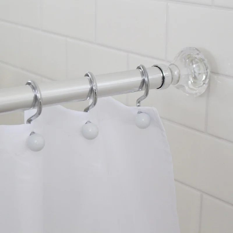 Splash Home Olena Decorative Shower Curtain Rod - extendable 42" - 72" - Silver