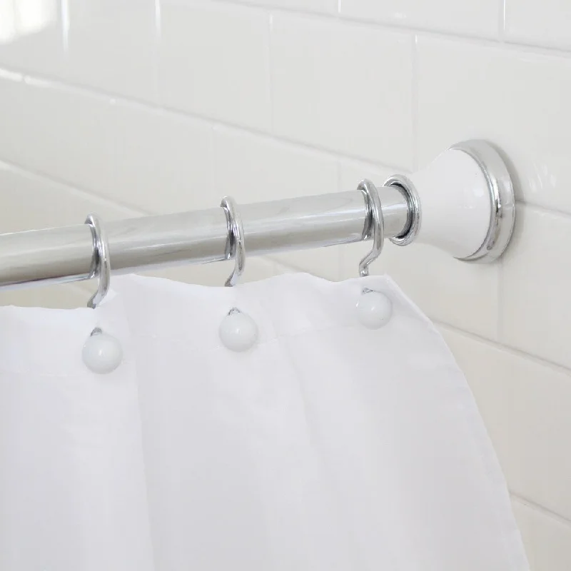 Splash Home Regal Decorative Shower Curtain Rod - extendable 42" - 72" - Silver