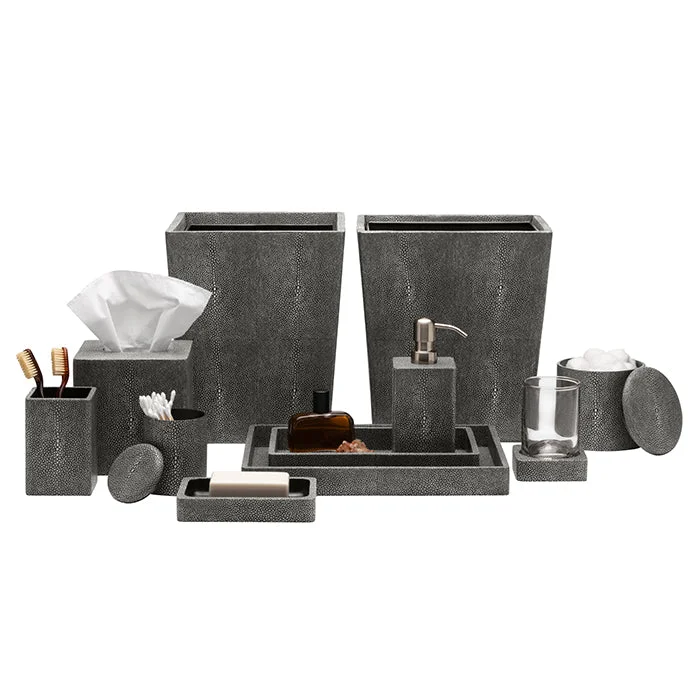 Tenby Faux Shagreen Bathroom Accessories (Cool Gray)