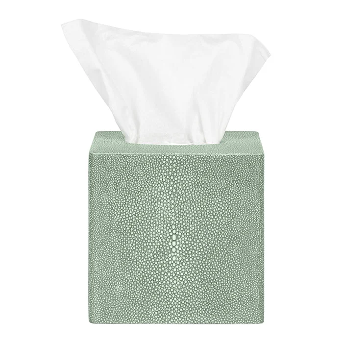 Tenby Faux Shagreen Tissue Box (Sage)