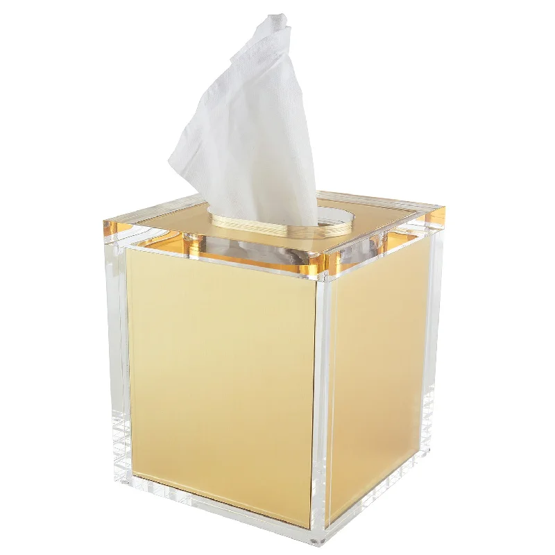 Tizo Design Lucite Tissue Box Covers (Gold)