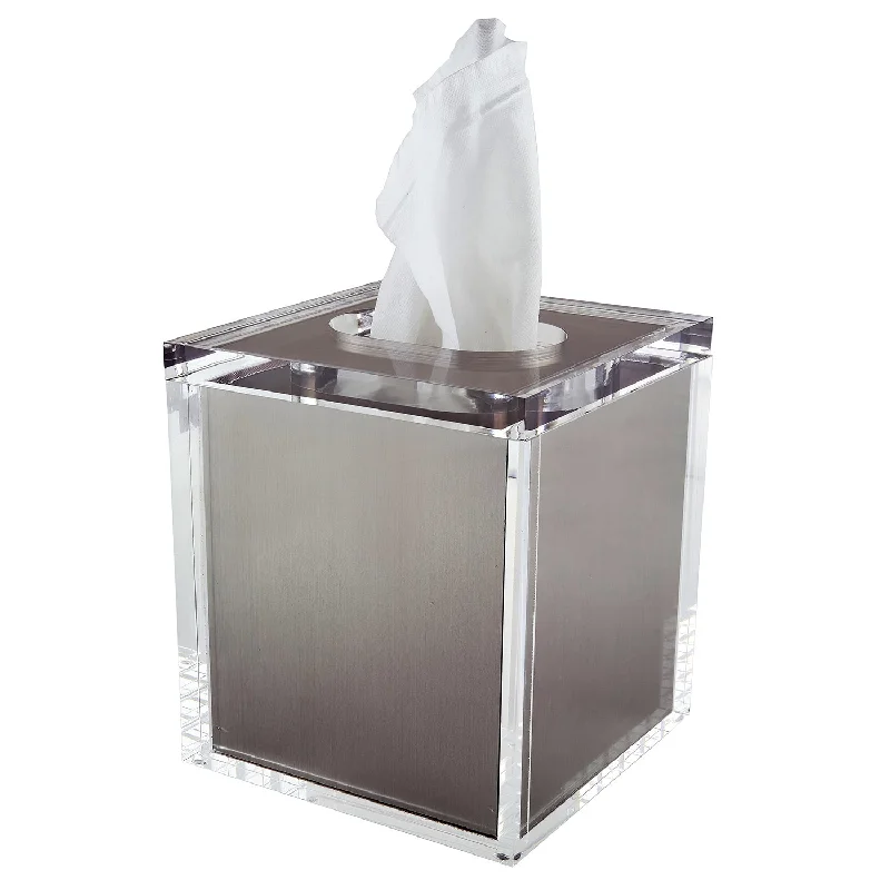 Tizo Design Lucite Tissue Box Covers (Silver)