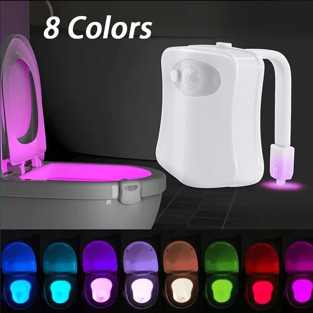 Toilet Seat Smart Motion Sensor Night Light with 8 Colors Backlight for Toilet Bathroom