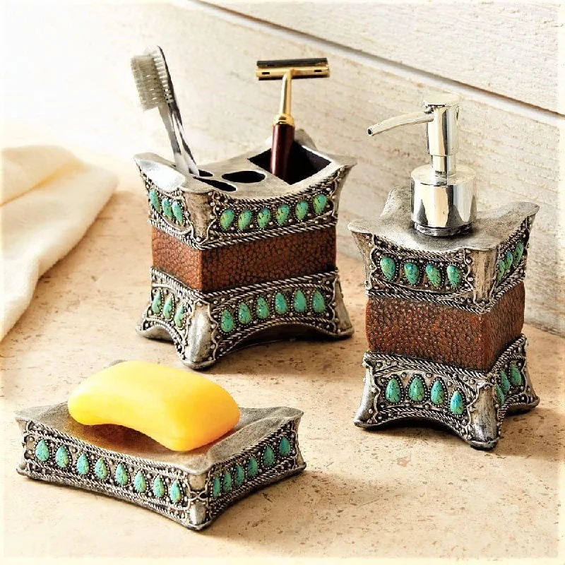 Turquoise Stone Bath Set