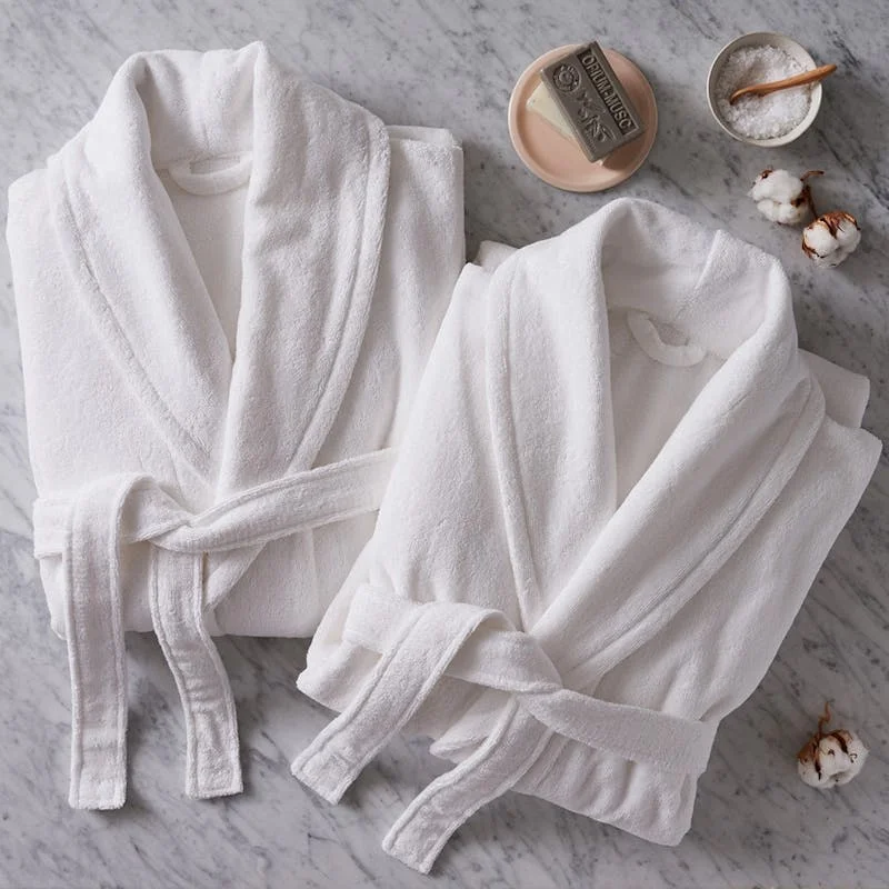 Set of couples bathrobes, Blush & Blue, Barnes, white