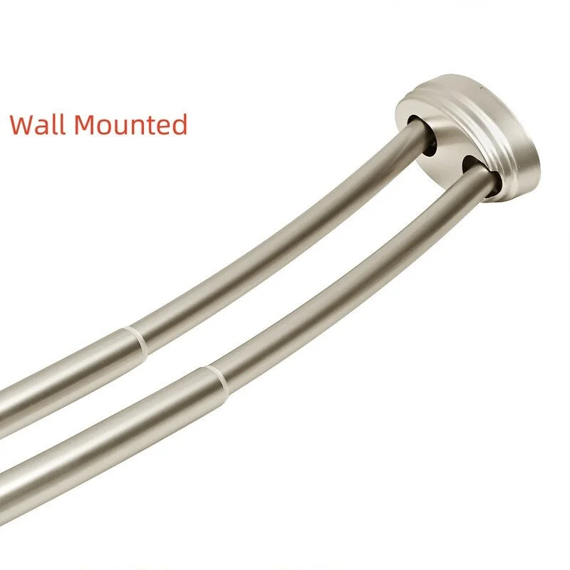 Utopia Alley Rustproof Wall Mounted Aluminum Double Curved Shower Curtain Rod, Adjustable from 45" to 72"