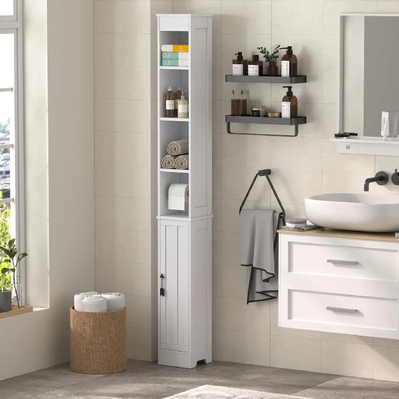 VECELO Bathroom Tall Cabinet with Adjustable Shelves