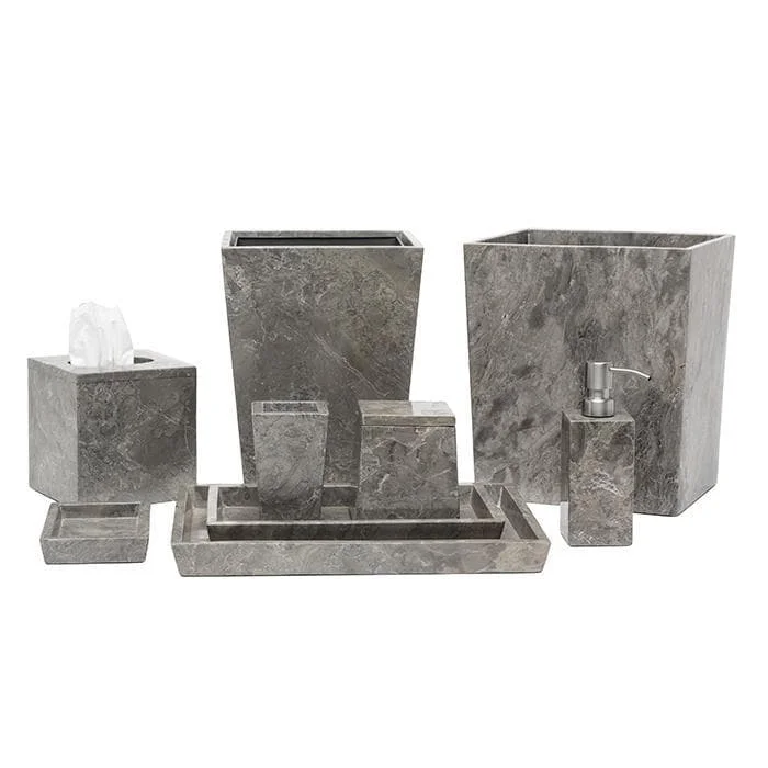 Veneto Gray Polished Marble Bathroom Accessories