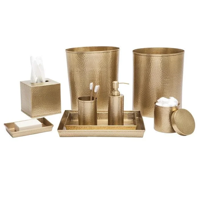 Verum Antique Brass Hammered Metal Bathroom Accessories