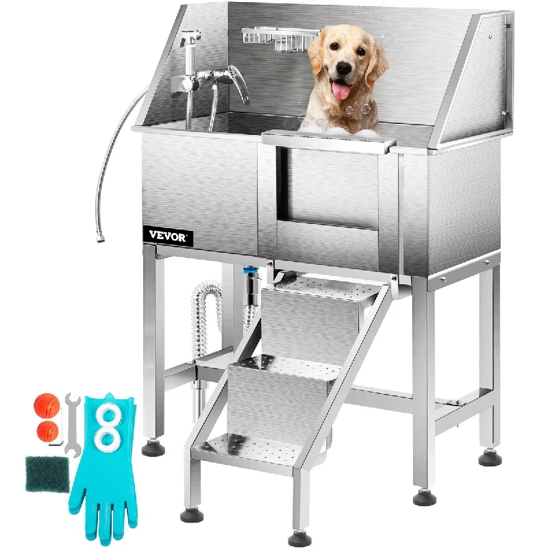 VEVOR Pet Dog Grooming Bath Tub Dog Wash Tub Stainless Steel Shower Salon